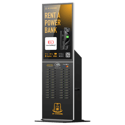 J48 Pro Large Capacity Mobile Charging Station Side View - 48 Slot Commercial Phone Charger Tower (thumbnail)