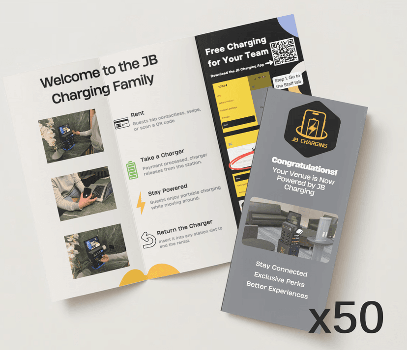 JB Charging Business Marketing Brochure - Mobile Charging Station Promotional Materials