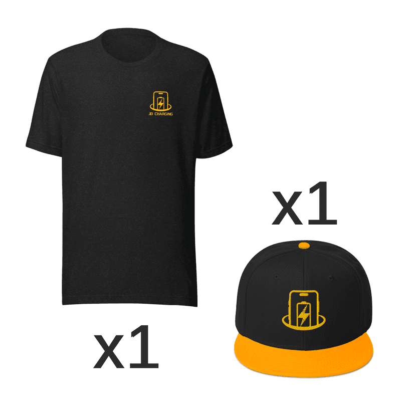 JB Charging Branded Merchandise - Professional T-Shirt and Cap Business Apparel Set