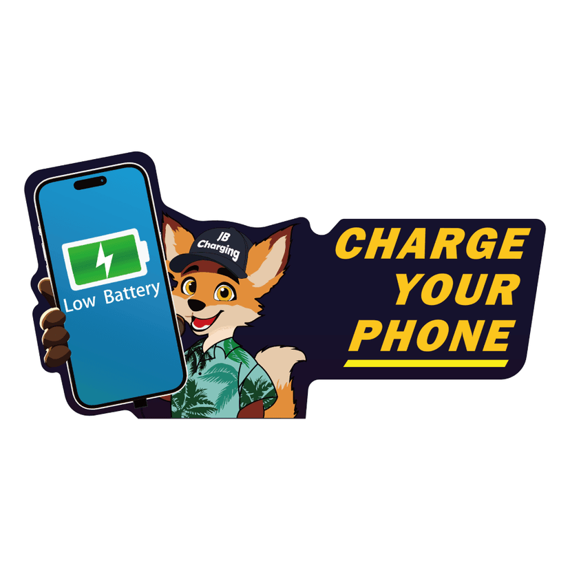 JB Charging Company Mascot Logo - Mobile Device Charging Service Branding