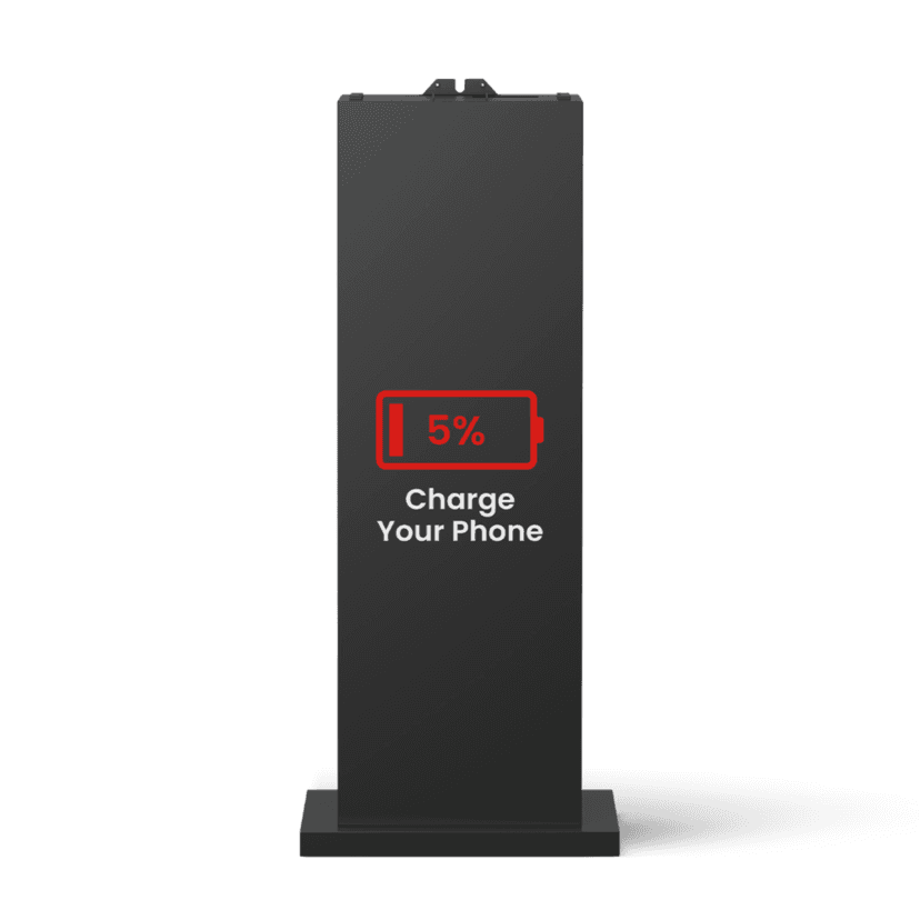 Station Stand Front View - Portable Display Base for Mobile Charging Stations