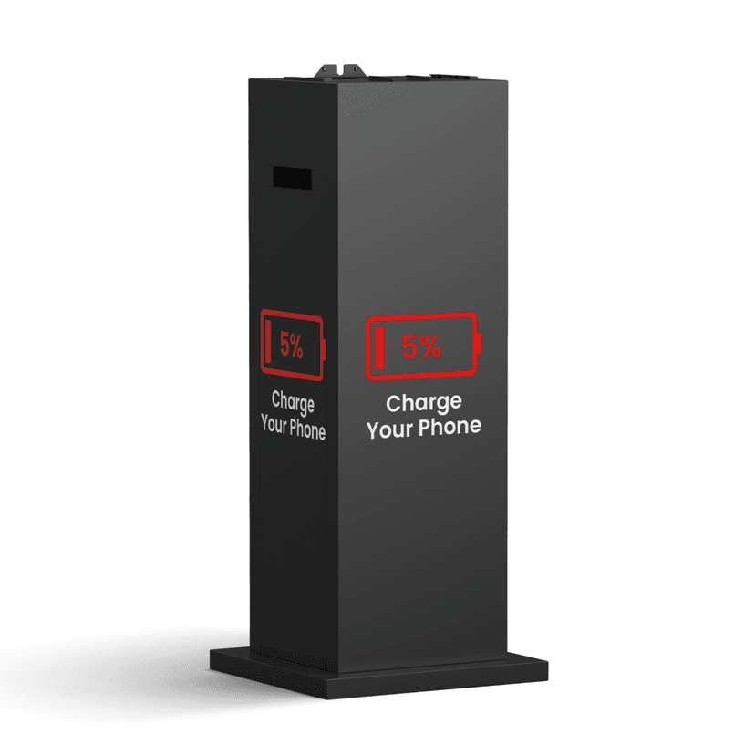 Charging Station Stand Right Side View - Professional Commercial Phone Charger Support Stand